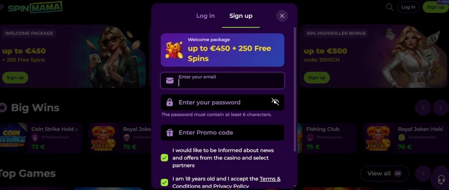 Spinmama Login